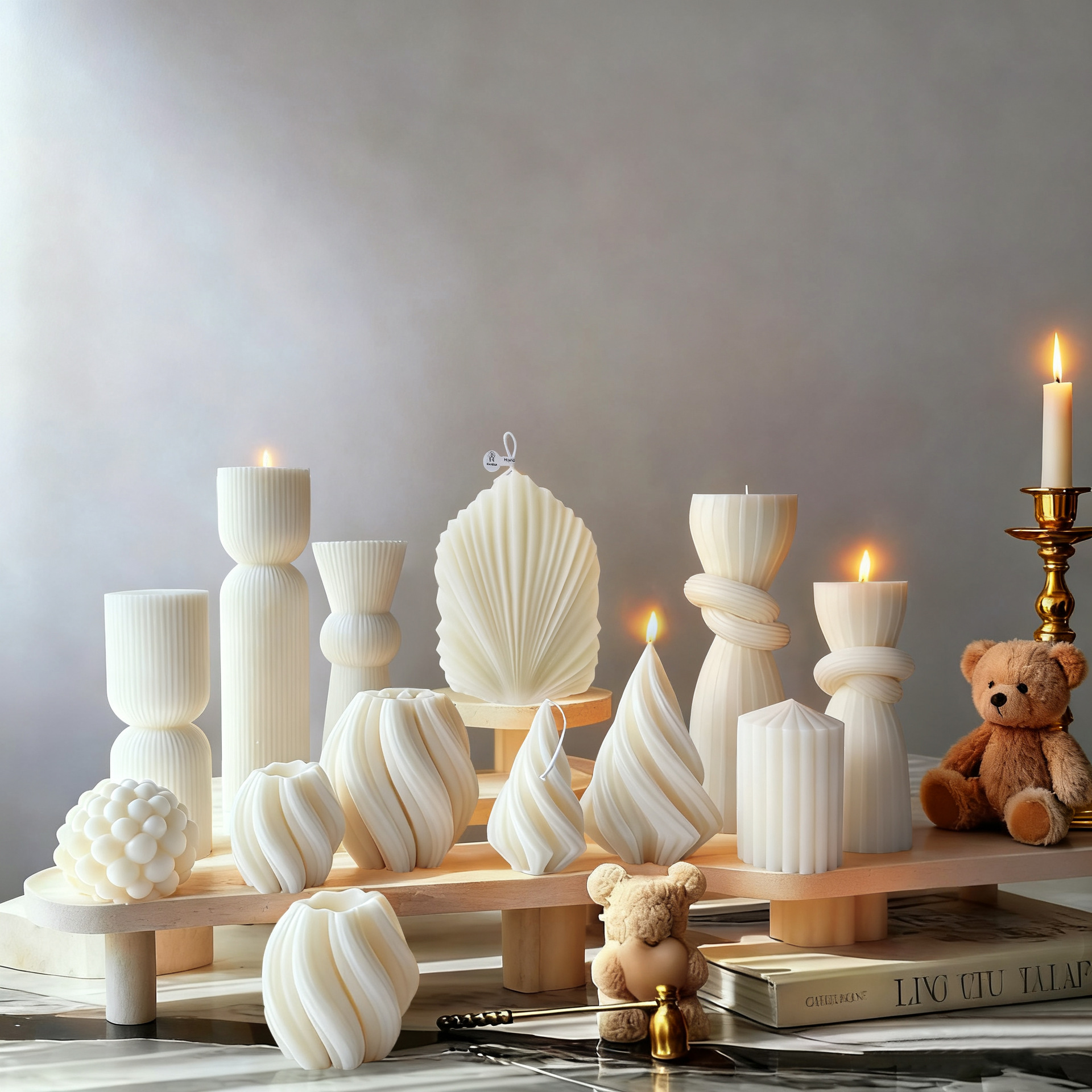 Candle Souvenir - Nordic Minimalist White Scented Candle Atmosphere