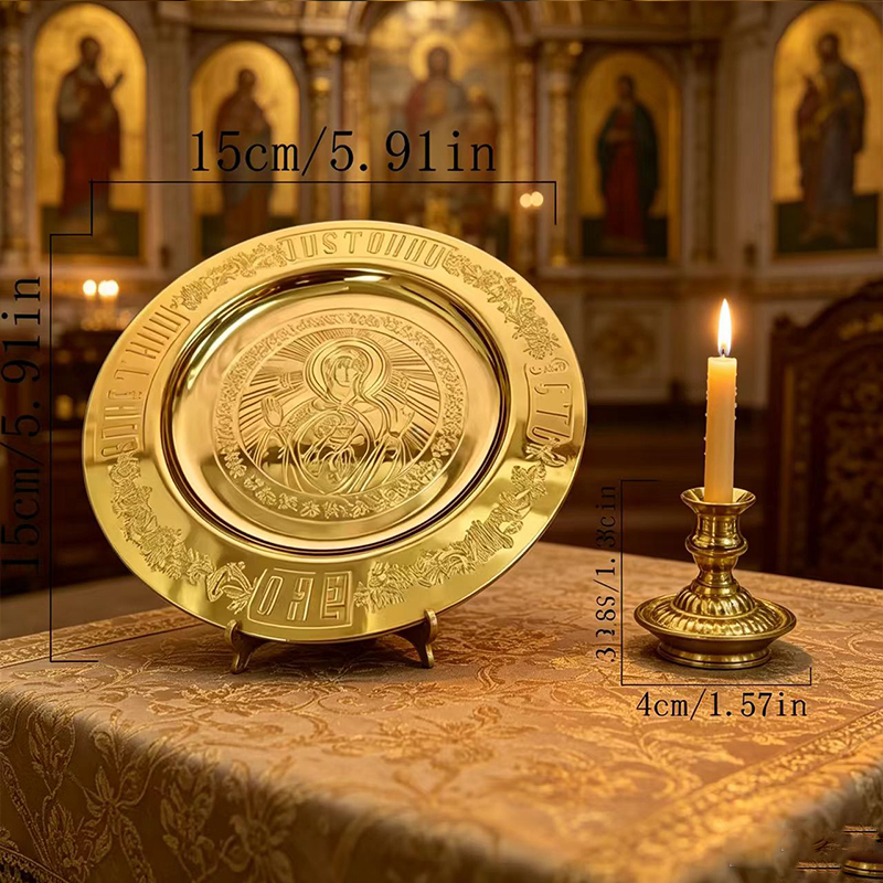 Candle Holder Supplies - New 15cm Gold Plated Orthodox Discos