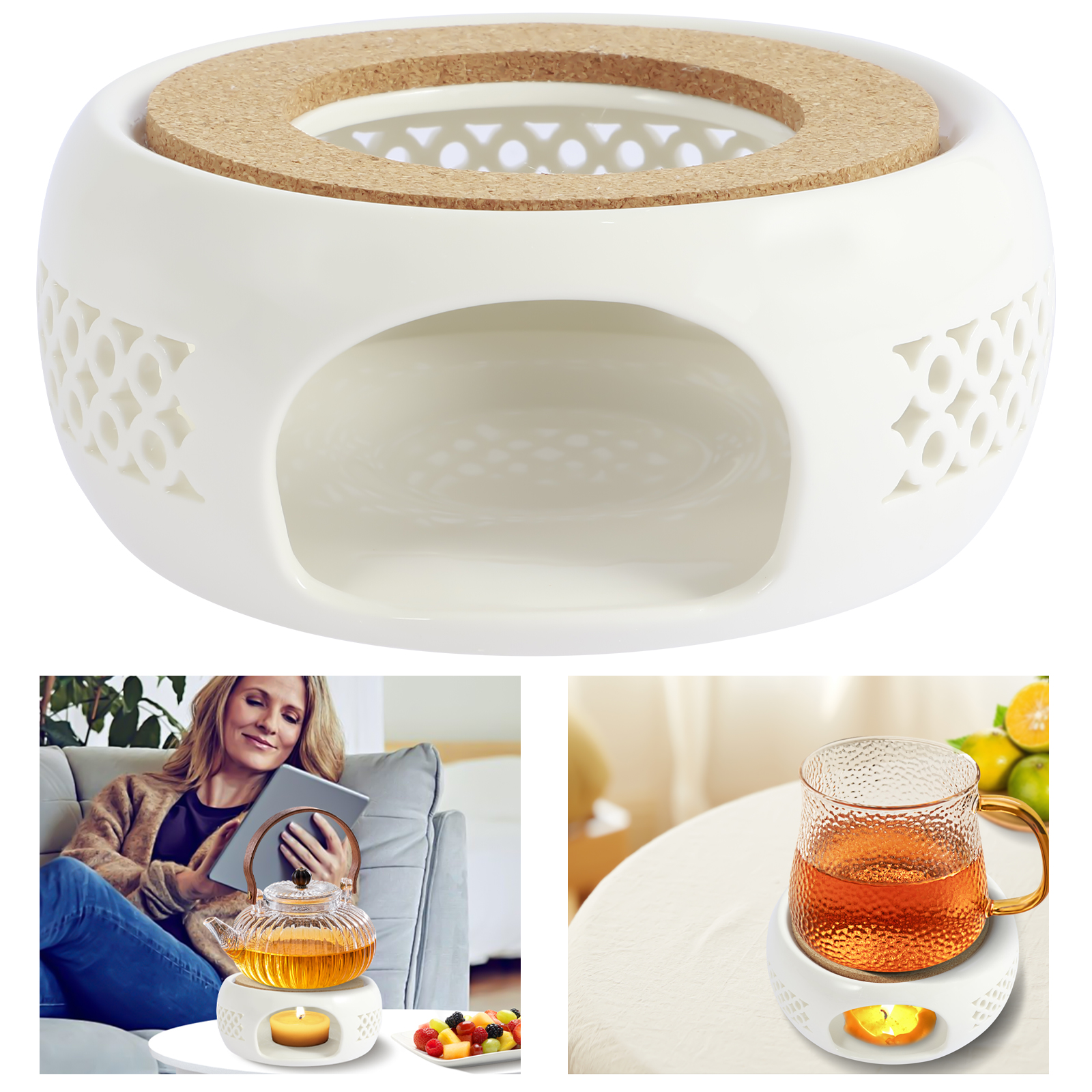 Ceramic Teapot Warmer Holder B - đánh giá và giá Candle Holder Supplies