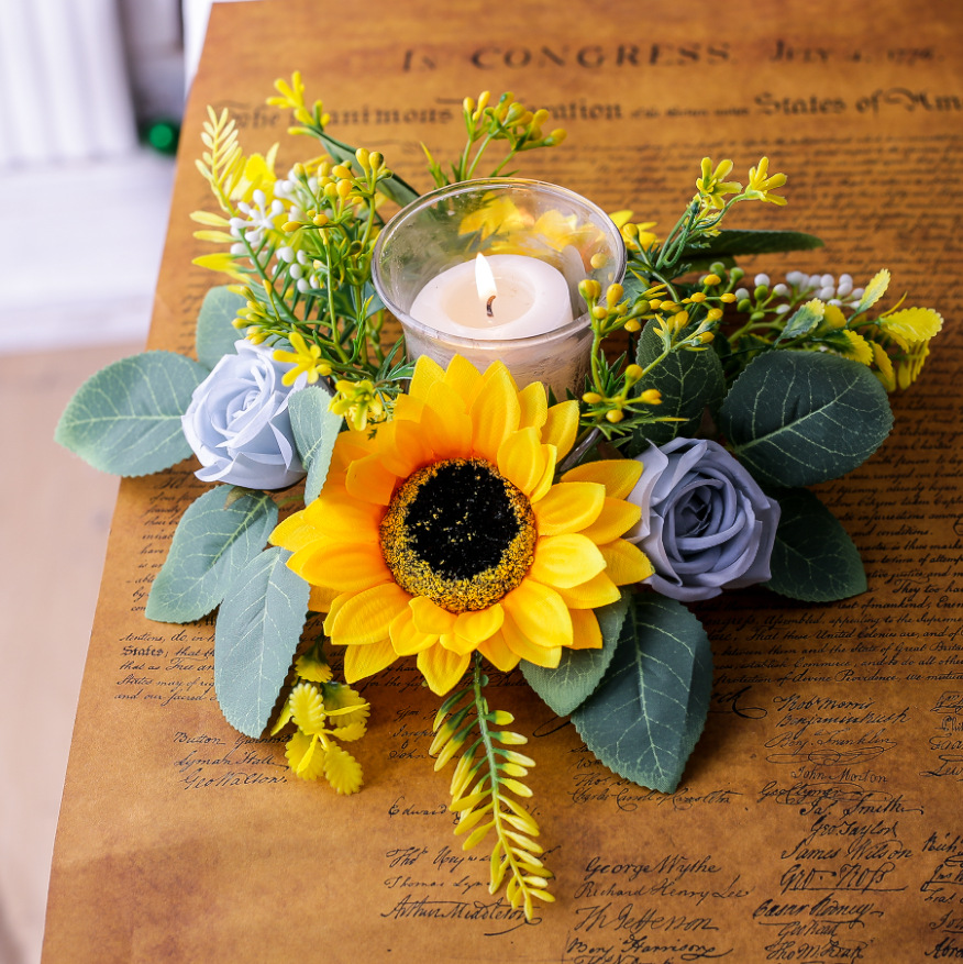 Simulation Sunflower Wreath Ca - đánh giá và giá Candle Holder Supplies