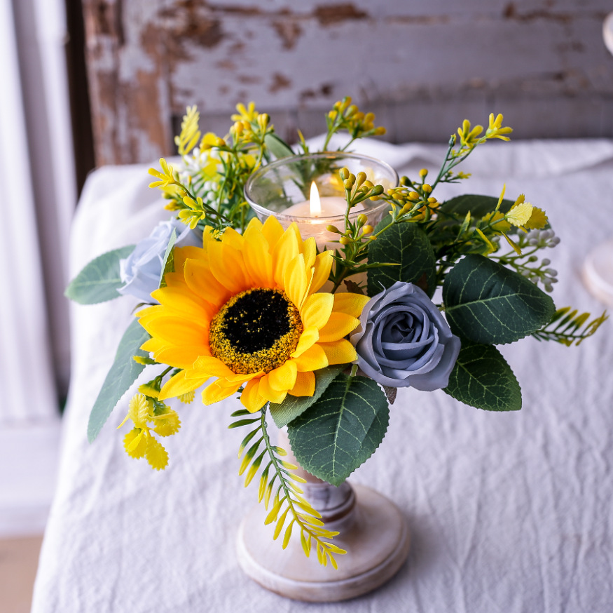 Simulation Sunflower Wreath Ca - đánh giá và giá Candle Holder Supplies