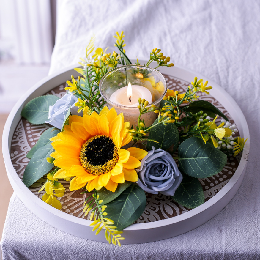 Simulation Sunflower Wreath Ca - đánh giá và giá Candle Holder Supplies
