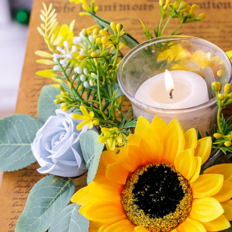 Simulation Sunflower Wreath Ca - đánh giá và giá Candle Holder Supplies