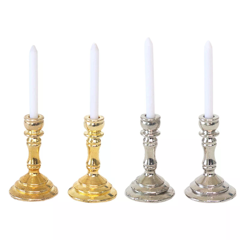 New 1Pair 1:12 Dollhouse Minia - đánh giá và giá Candle Holder Supplies