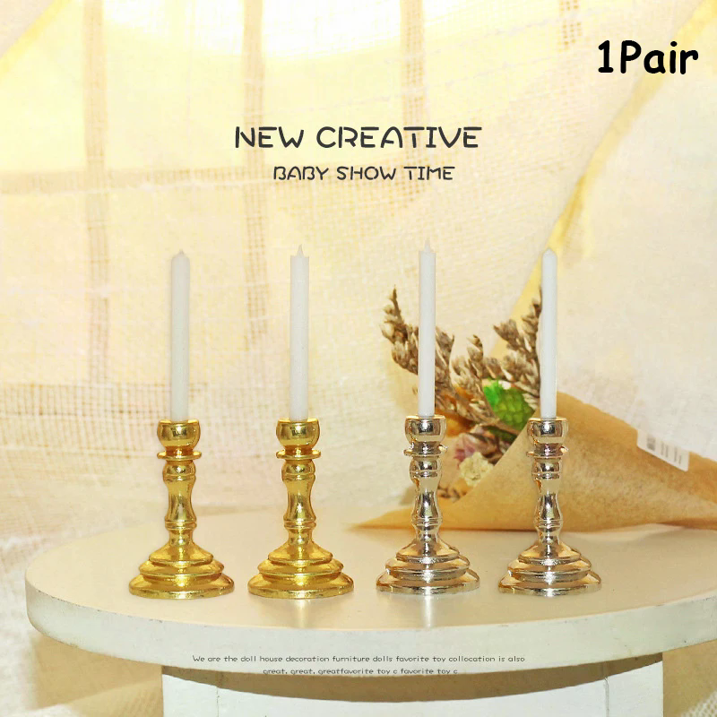 New 1Pair 1:12 Dollhouse Minia - đánh giá và giá Candle Holder Supplies