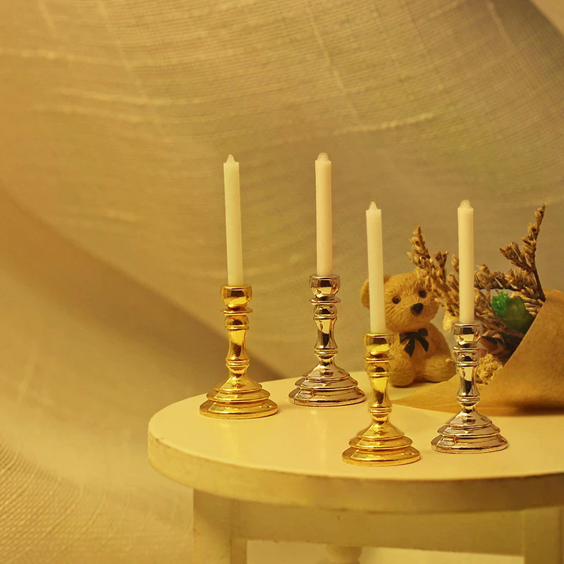 New 1Pair 1:12 Dollhouse Minia - đánh giá và giá Candle Holder Supplies