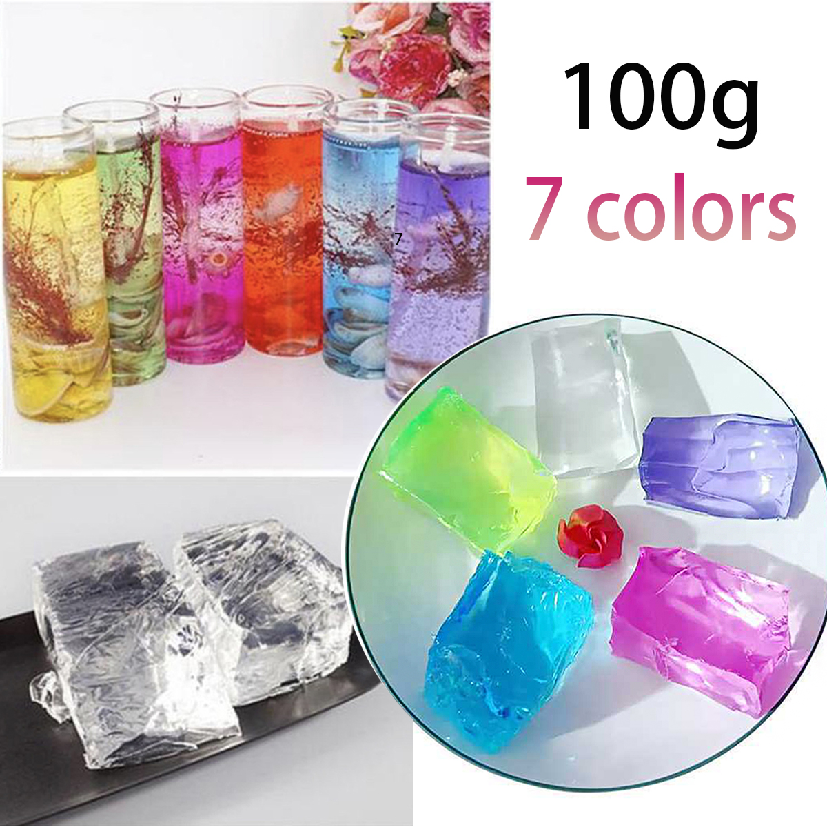 100G 7Colors Jelly Wax DIY Han - đánh giá và giá Candle Making Supplies Online