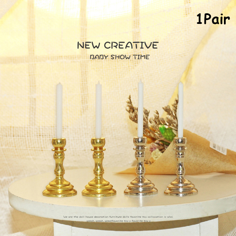 ⭐ 1Pair 1:12 Dollhouse Miniatu - đánh giá và giá Candle Holder Supplies