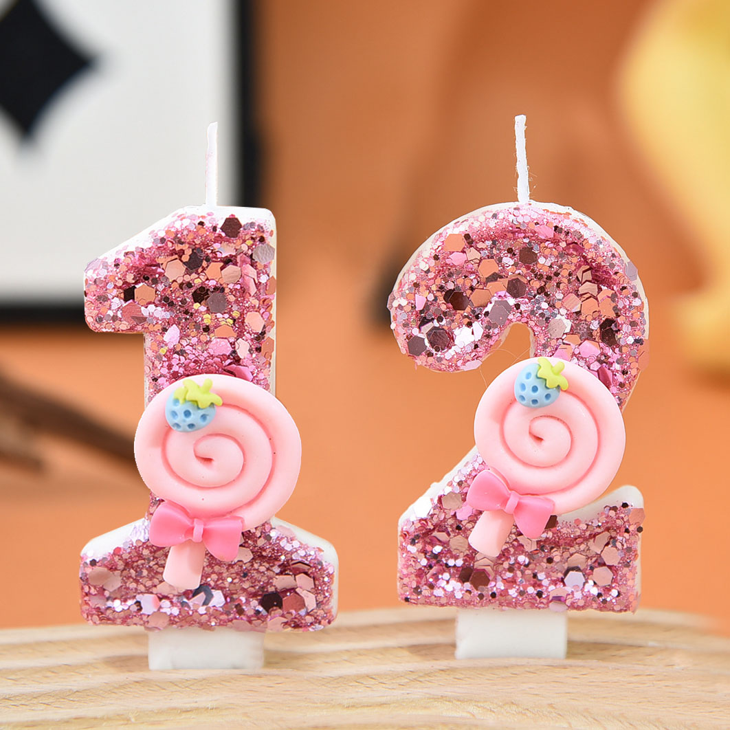 1pc Large 0-9 Numbers Pink Lol - đánh giá và giá Candle Souvenir