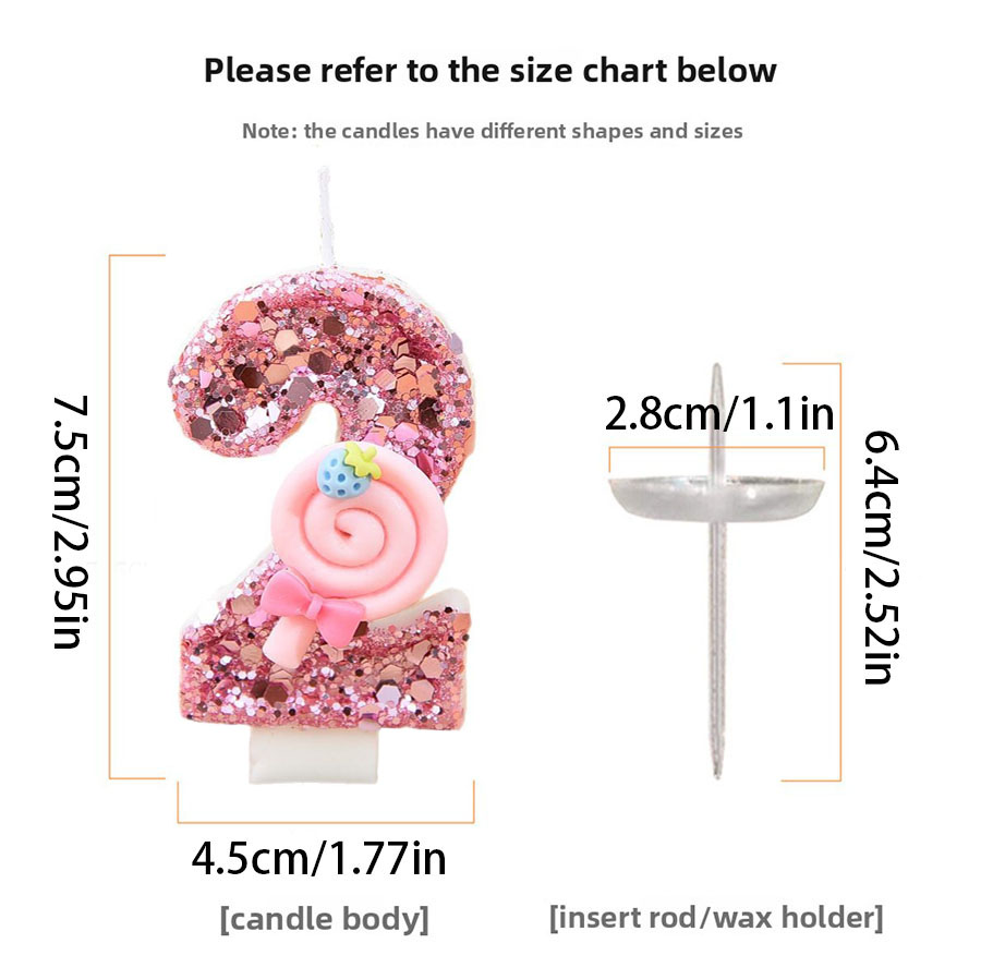 1pc Large 0-9 Numbers Pink Lol - đánh giá và giá Candle Souvenir